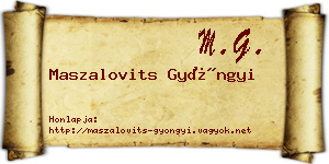 Maszalovits Gyöngyi névjegykártya